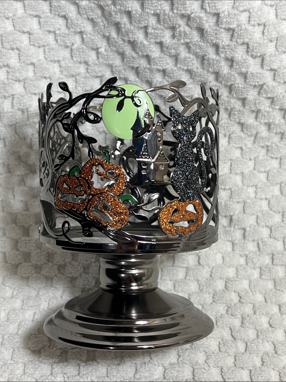 Bath and Body Works Metal Halloween 3 Wick Candle Holder